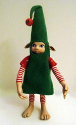 Christmas Elf - Bashful ooak art doll sculpture