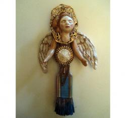 Angel of Creativity mixed media assemblage found object art