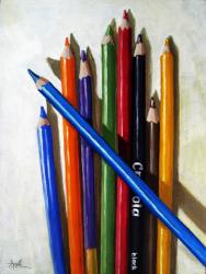 Color Me Happy colored pencils still life oil painting