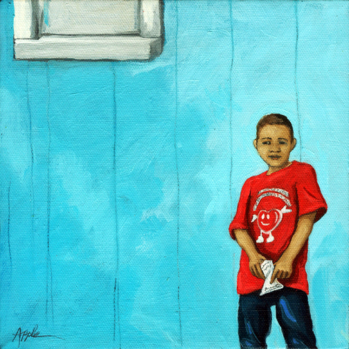 Little Boy Blue - figurative oil painting