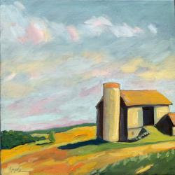 Old Barn rural landscape contemporary oil painting