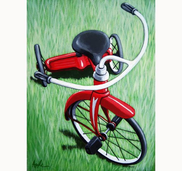 Little Red Tricycle original painting