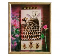 Queen Bee 3D mixed media shadow box art