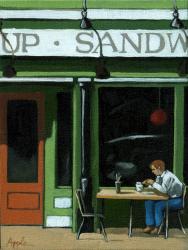 Soup and Sandwich -man at cafe