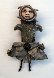 Tulip - found objects art doll ANGEL sculpture