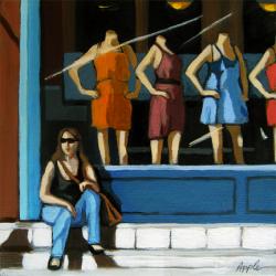 Summer Shopping - woman with Store Windows